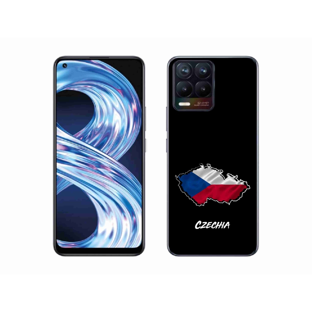 Gélový kryt mmCase na Realme 8 4G - Czechia čierne pozadie