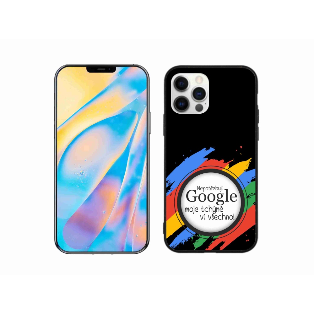 Gélový kryt mmCase na iPhone 12 Pro - svokra vie všetko čierne pozadie