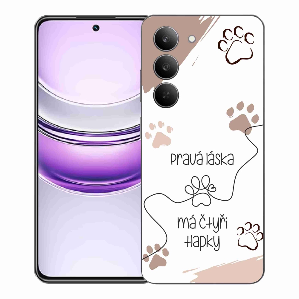 Gélový kryt mmCase na Realme 14x 5G - psí motív 1 biele pozadie
