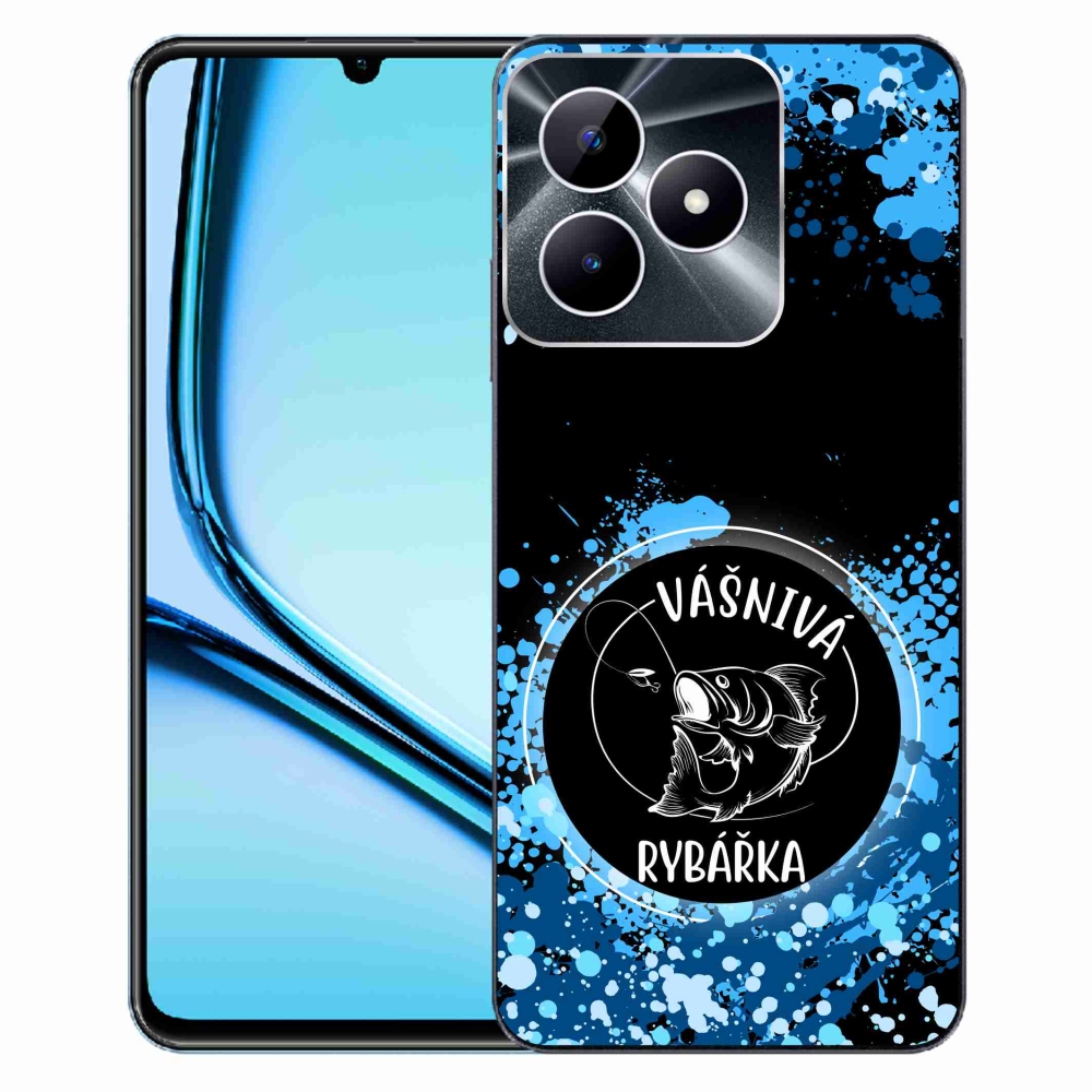 Gélový kryt mmCase na Realme Note 50 - vášnivá rybárka čierne pozadie