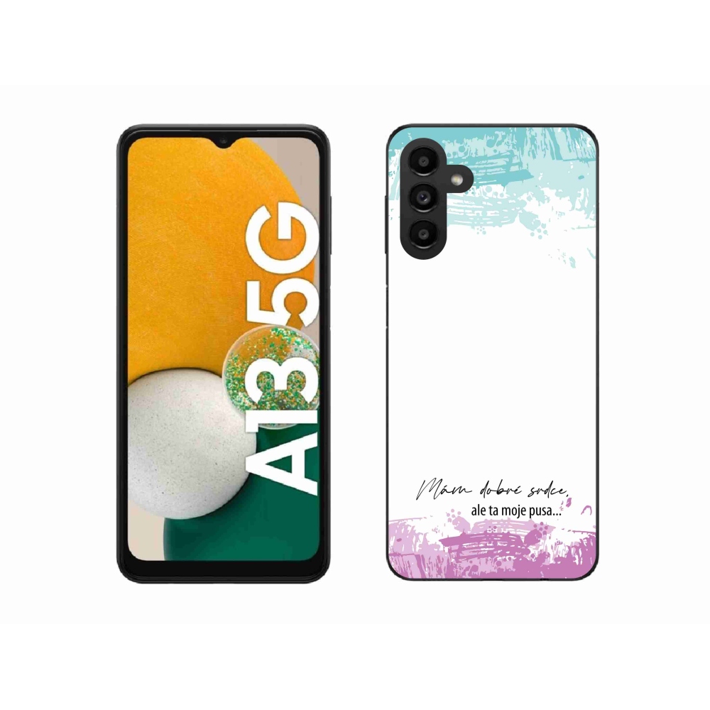 Gélový kryt mmCase na Samsung Galaxy A13 5G - vtipný text 3 biele pozadie