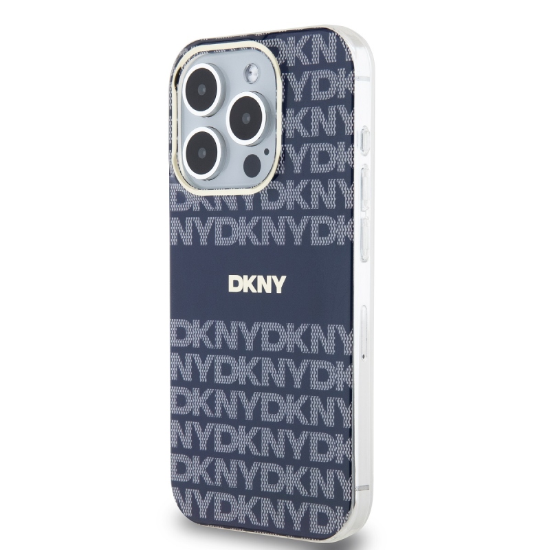 DKNY PC/TPU Repeat Pattern Tonal Stripe Magsafe Zadný Kryt pre iPhone 13 Pro Max Blue