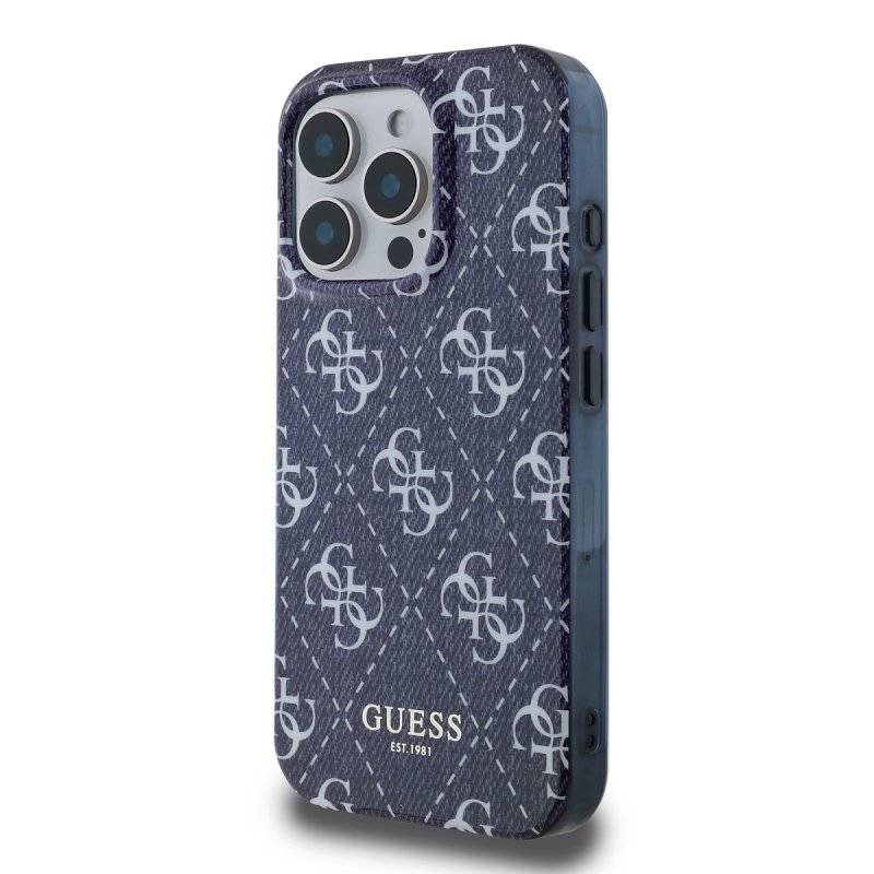 Guess IML Denim Effect MagSafe Zadný Kryt pre iPhone 16 Pro Dark Blue