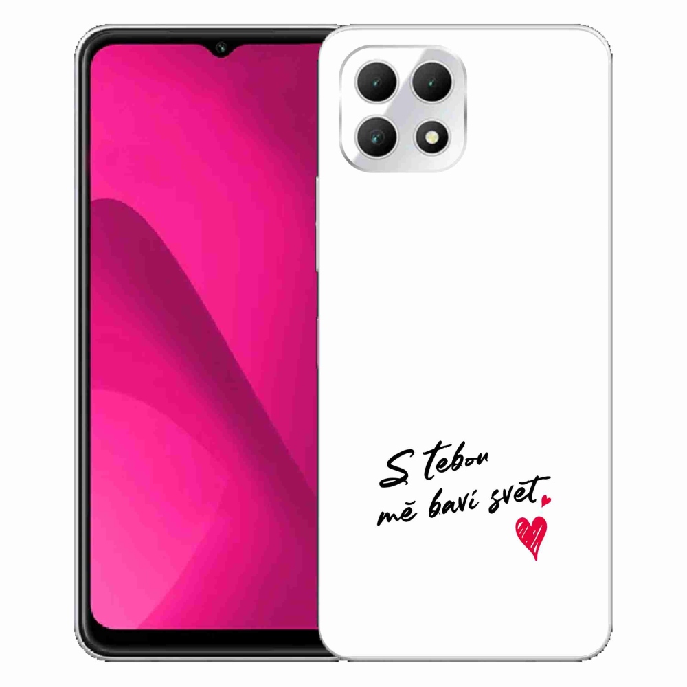 Gélový kryt mmCase na T-Mobile T Phone 2 - zamilovaný text 1 biele pozadie