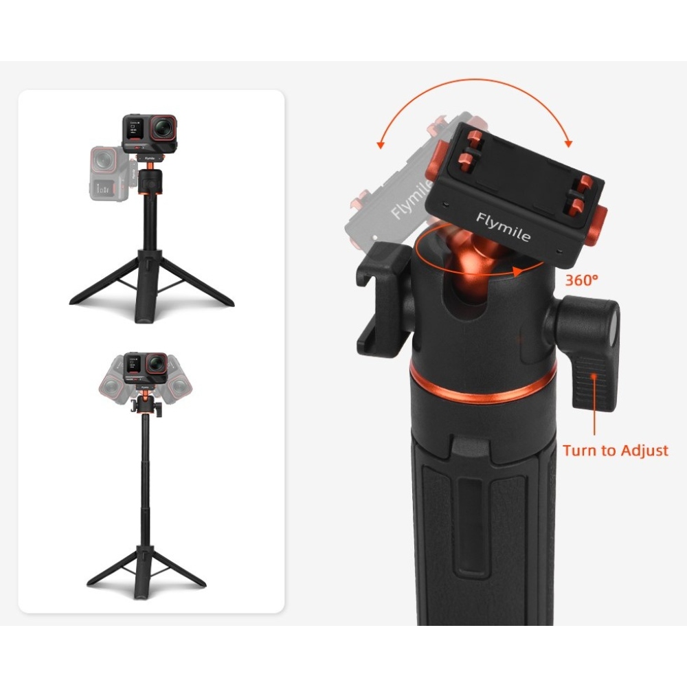 FLYMILE magnetická selfie tyč so statívom pre Insta360 Ace Pro, X5 a X3