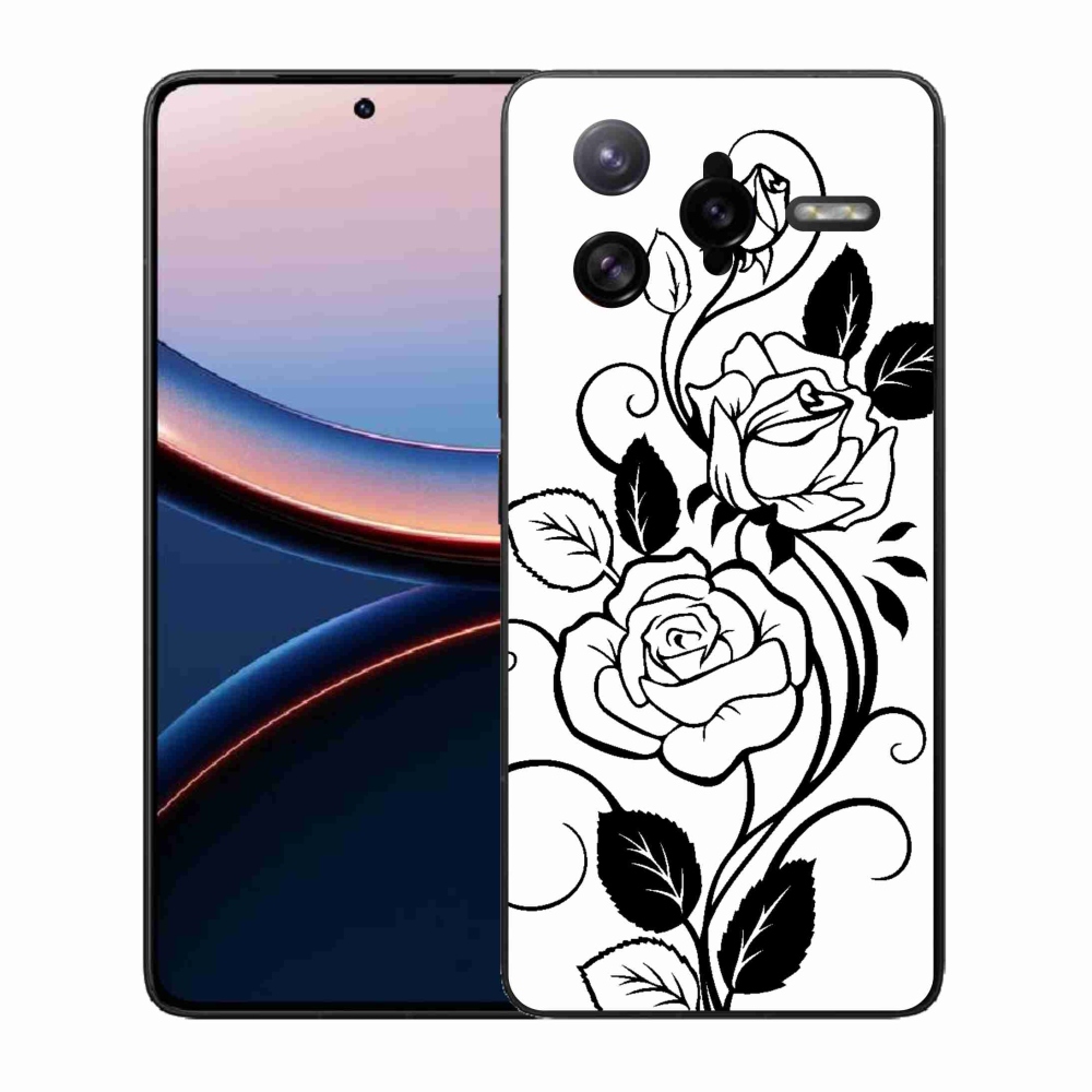 Gélový kryt mmCase na Xiaomi Poco F7 Ultra - čiernobiela ruža