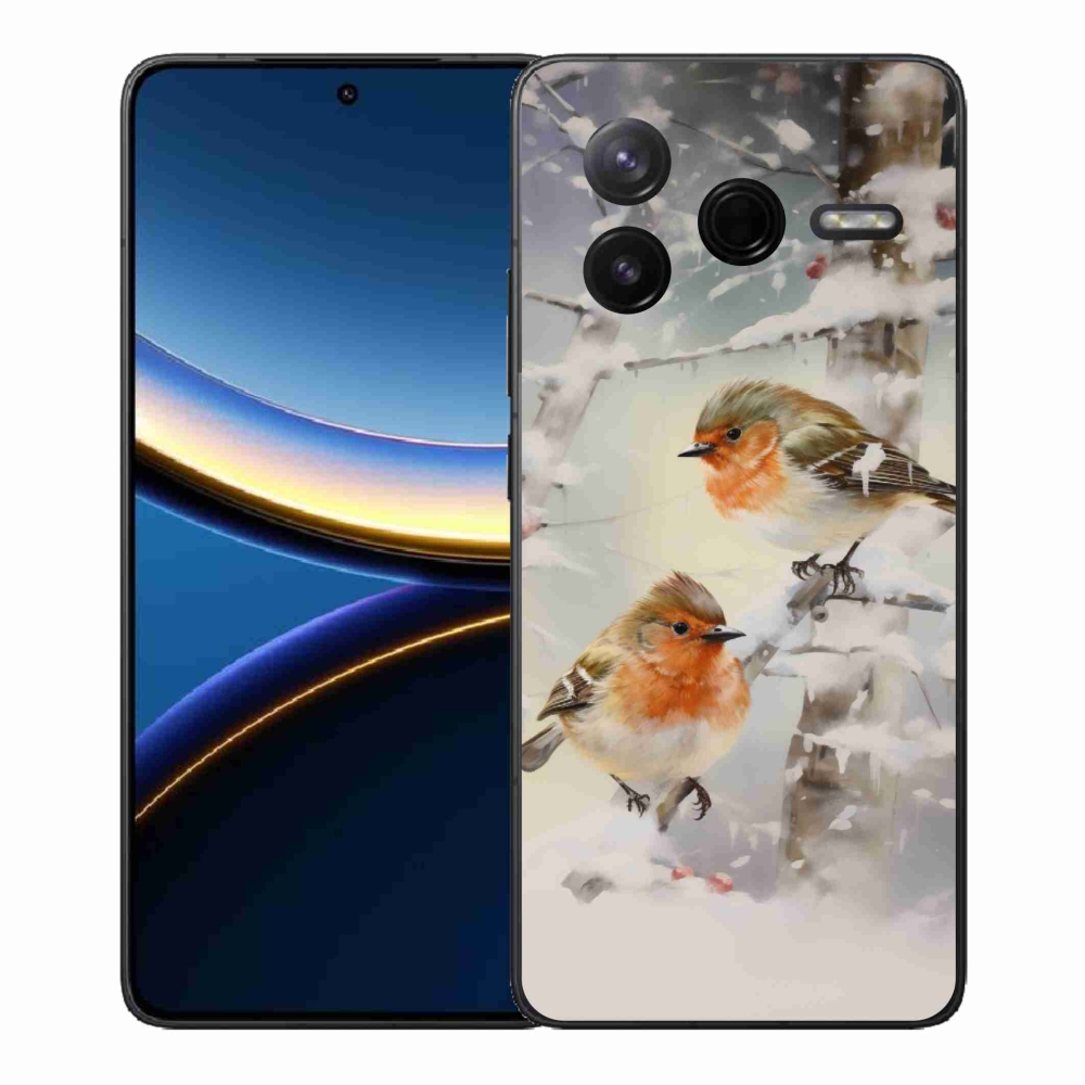 Gélový kryt mmCase na Xiaomi Poco F7 Pro - vtáčiky v zime