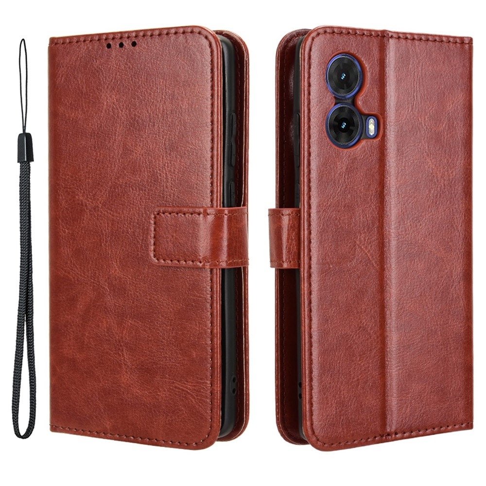 Crazy knižkové púzdro na Motorola Moto G85 5G - hnedé