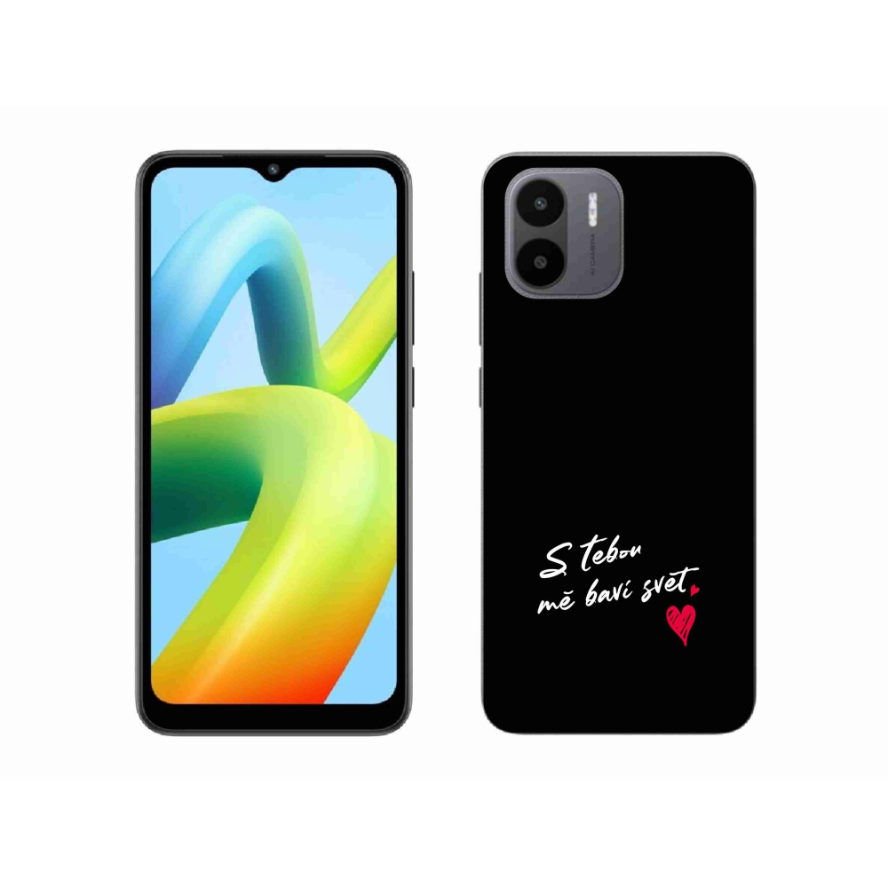 Gélový kryt mmCase na Xiaomi Redmi A1 - zamilovaný text 1 čierne pozadie