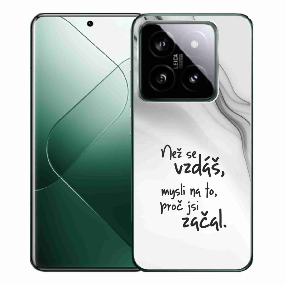 Gélový kryt mmCase na Xiaomi 14 Pro - citát 2 biele pozadie