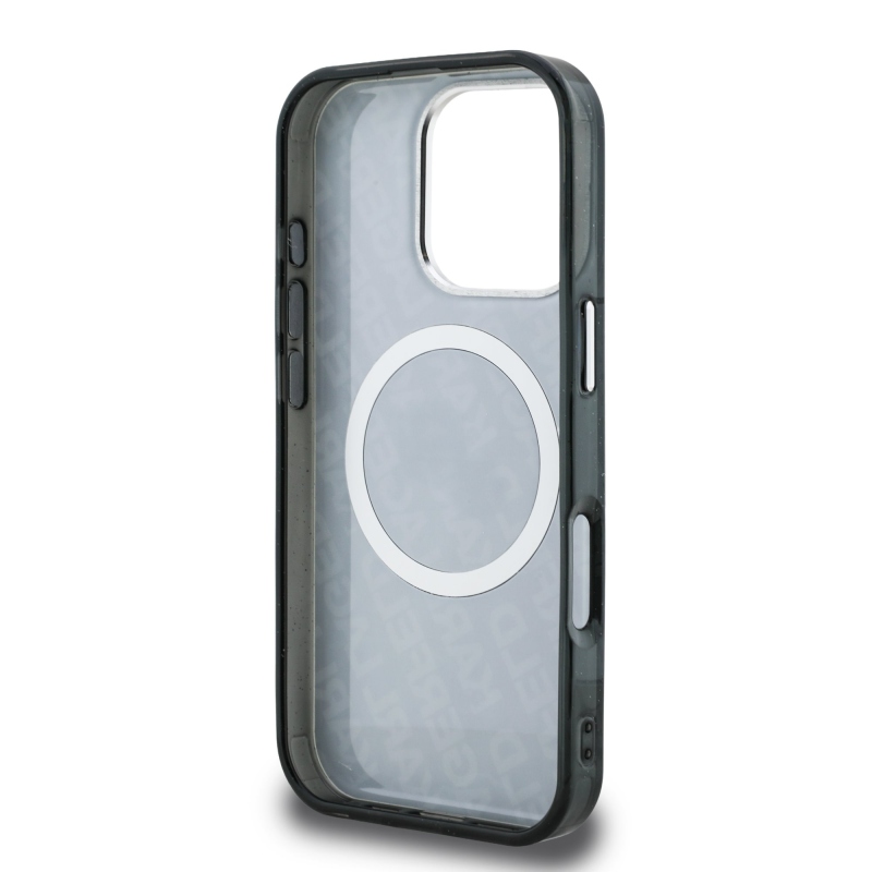 Karl Lagerfeld IML K&CH Heads Repeated Logo MagSafe Zadný Kryt pre iPhone 16 Pro Max Black