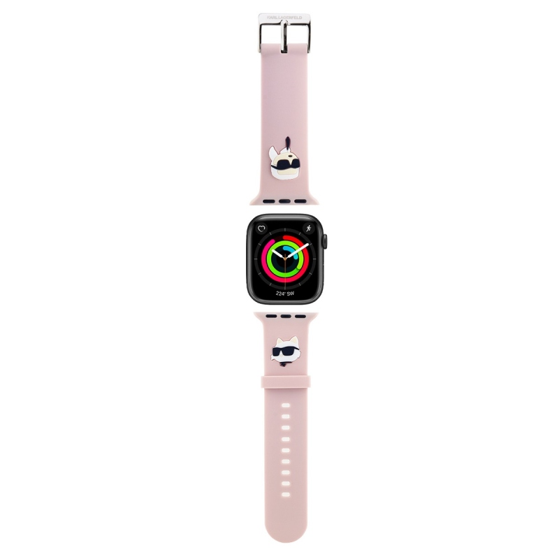 Karl Lagerfeld Karl and Choupette Head NFT Remienok pre Apple Watch 42/44/45/49 Pink