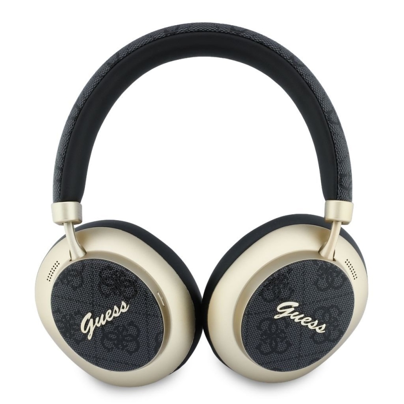 Guess PU 4G Gold Script Metal Logo ENC bezdrôtové slúchadlá čierne