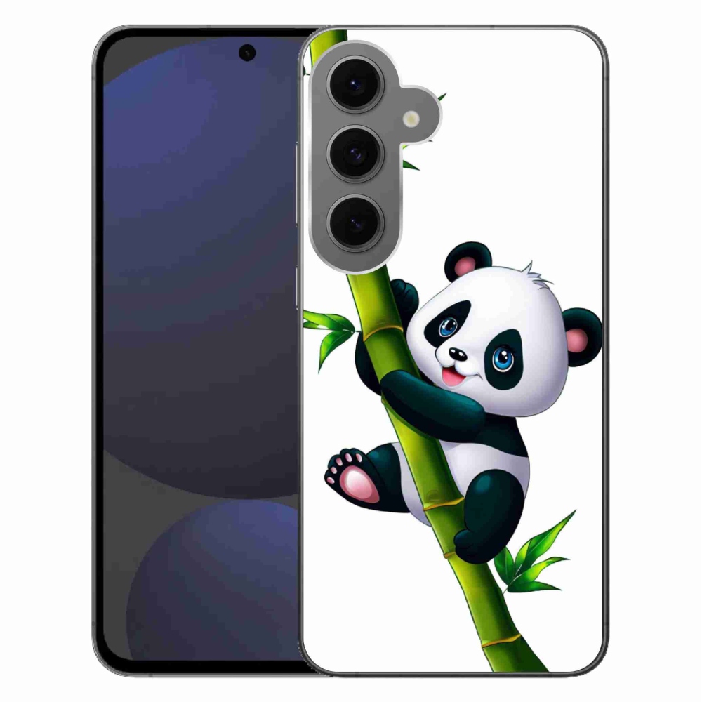 Gélový kryt mmCase na Samsung Galaxy S24 FE - panda na bambuse