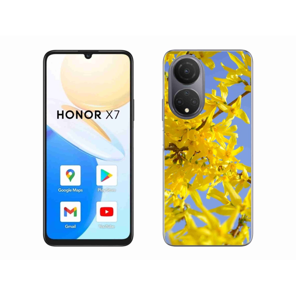 Gélový kryt mmCase na Honor X7 - žlté kvety