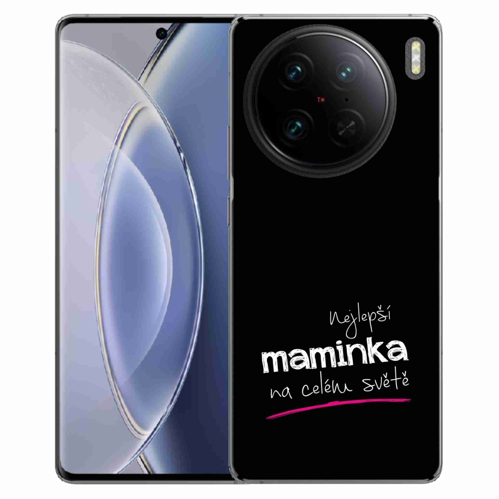 Gélový kryt mmCase na Vivo X90 Pro - najlepšia mamička 4 čierne pozadie