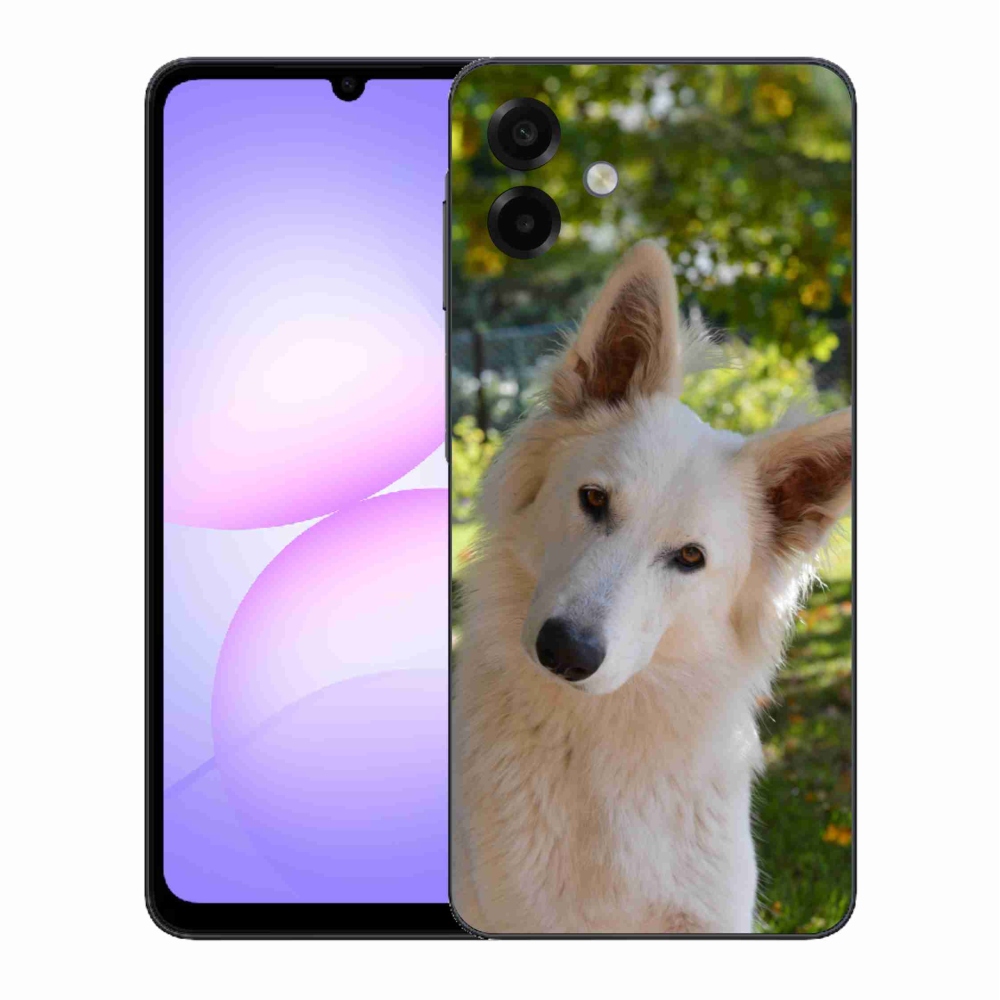 Gélový kryt mmCase na Samsung Galaxy A07 4G - biely švajčiarsky ovčiak 1