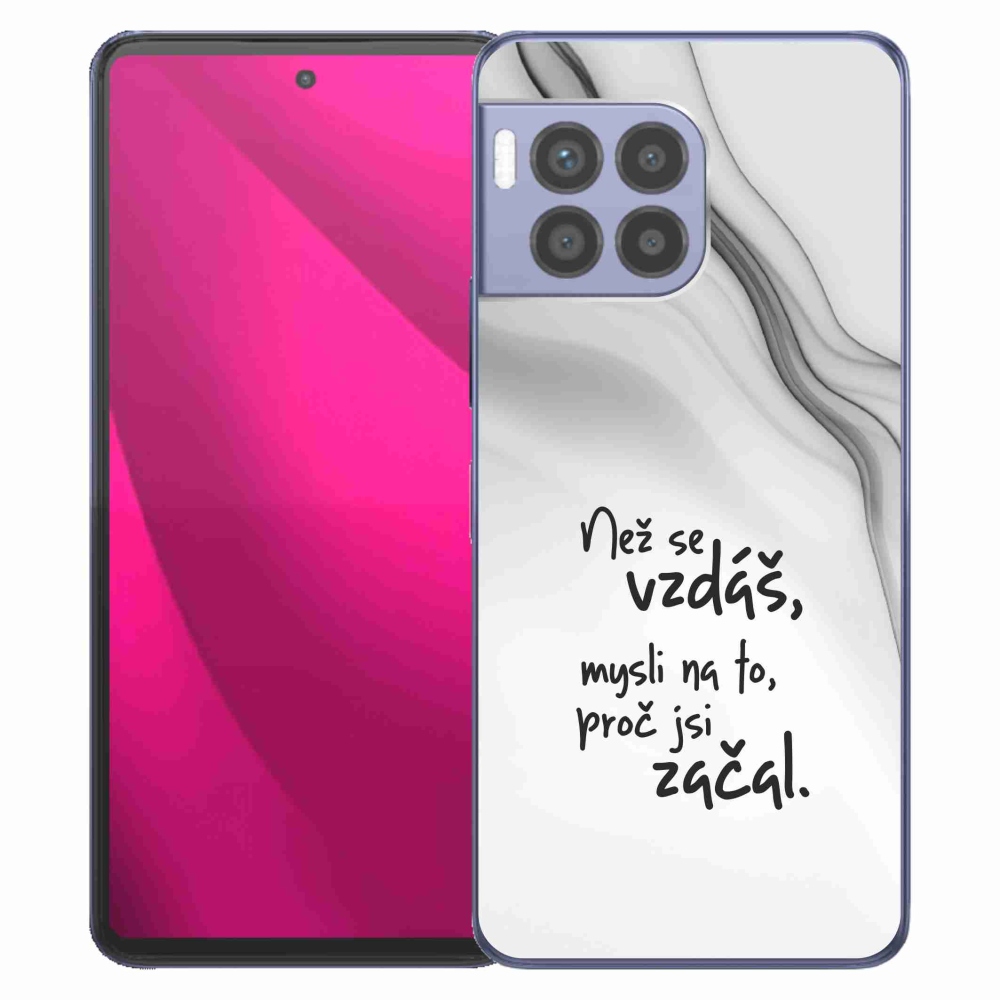 Gélový kryt mmCase na T-Mobile T Phone 2 Pro - citát 2 biele pozadie