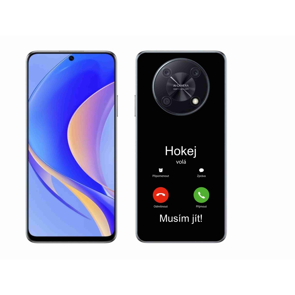 Gélový kryt mmCase na Huawei Nova Y90 - hokej volá čierne pozadie