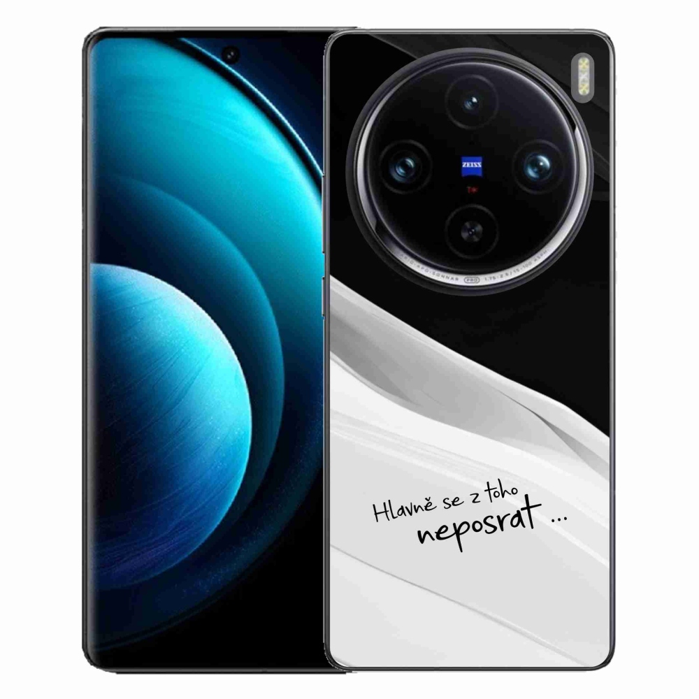 Gélový kryt mmCase na Vivo X100 Pro 5G - vtipný text 13 bieločierne pozadie