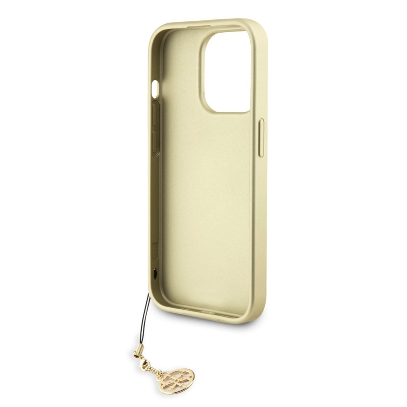 Guess 4G Charm Zadný Kryt pre iPhone 15 Pre Brown