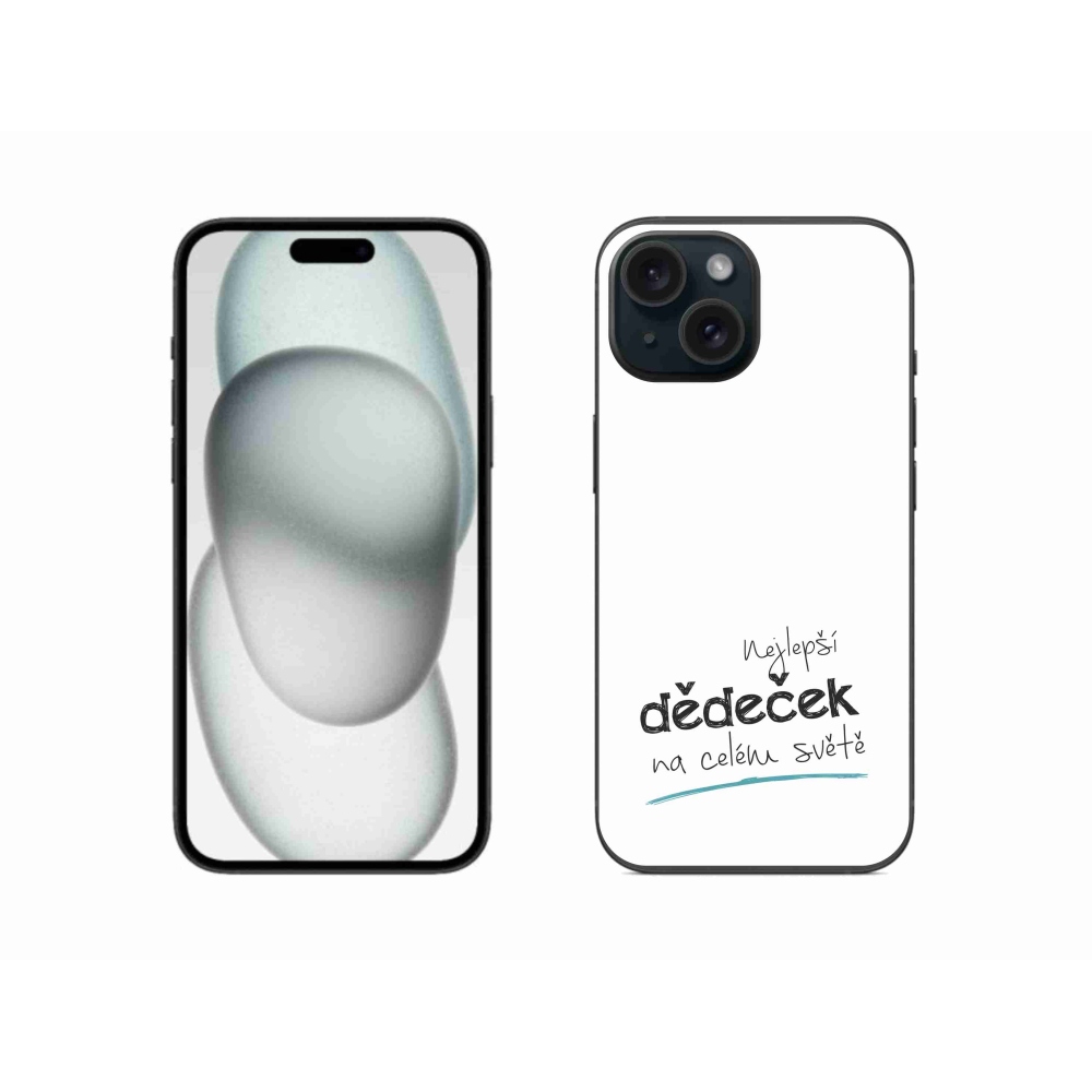 Gélový kryt mmCase na iPhone 15 - najlepší dedko 3 biele pozadie