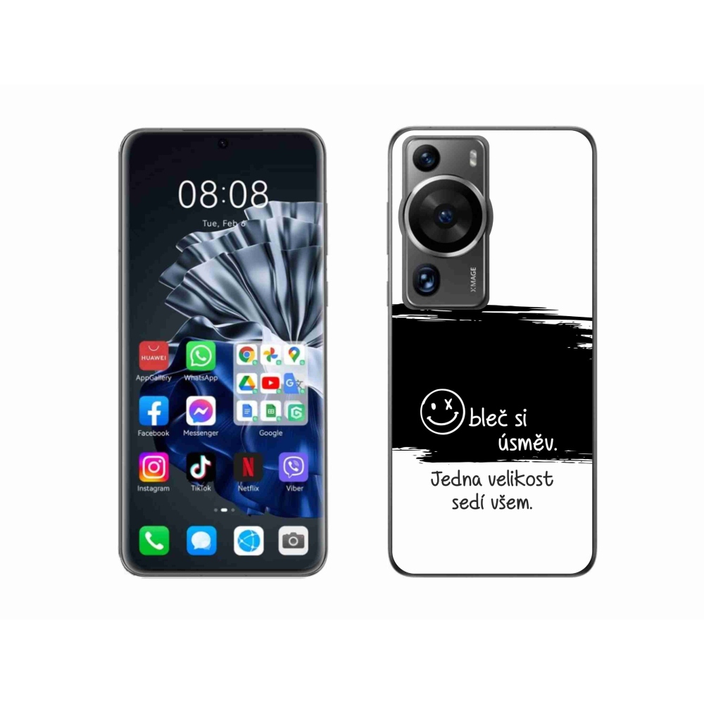Gélový kryt mmCase na Huawei P60 Pro - vtipný text 8 čiernobiele pozadie