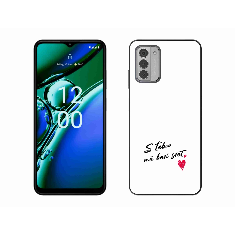 Gélový kryt mmCase na Nokia G42 - zamilovaný text 1 biele pozadie