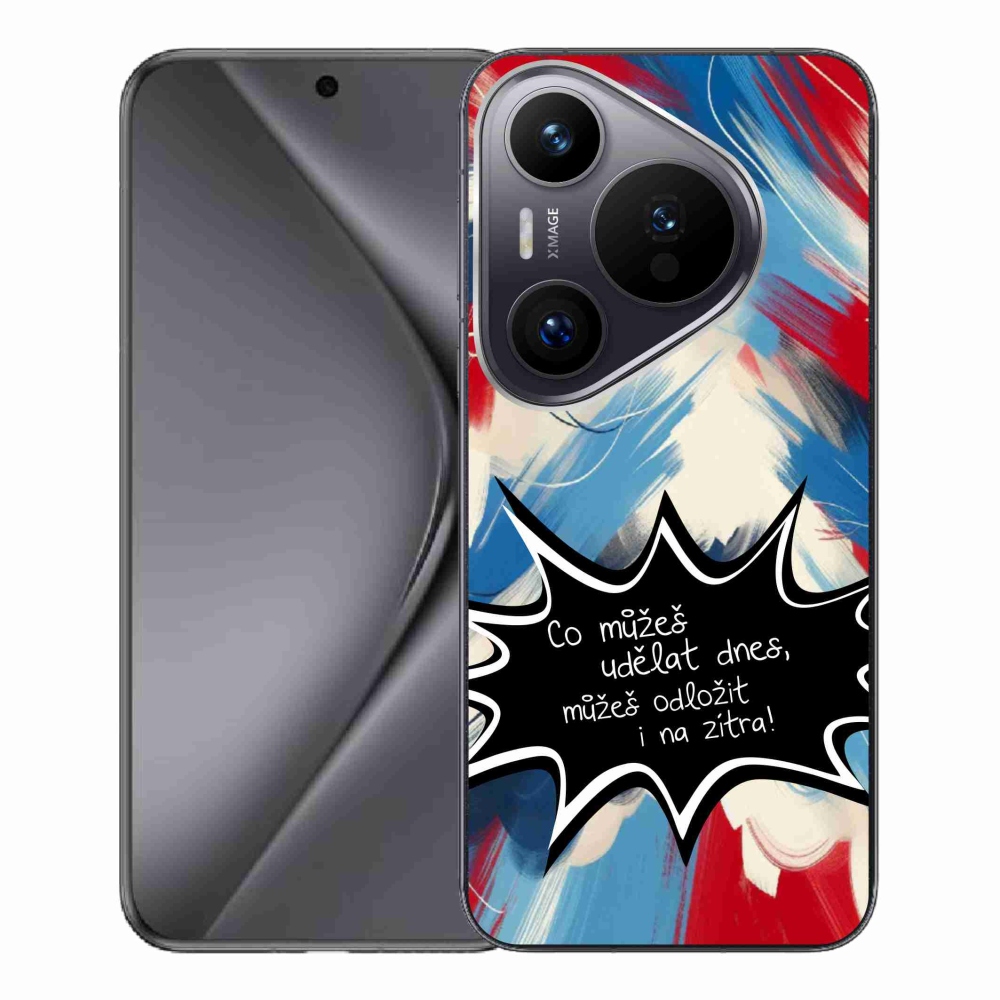 Gélový kryt mmCase na Huawei Pura 70 Pro - vtipný text 9 čierne pozadie