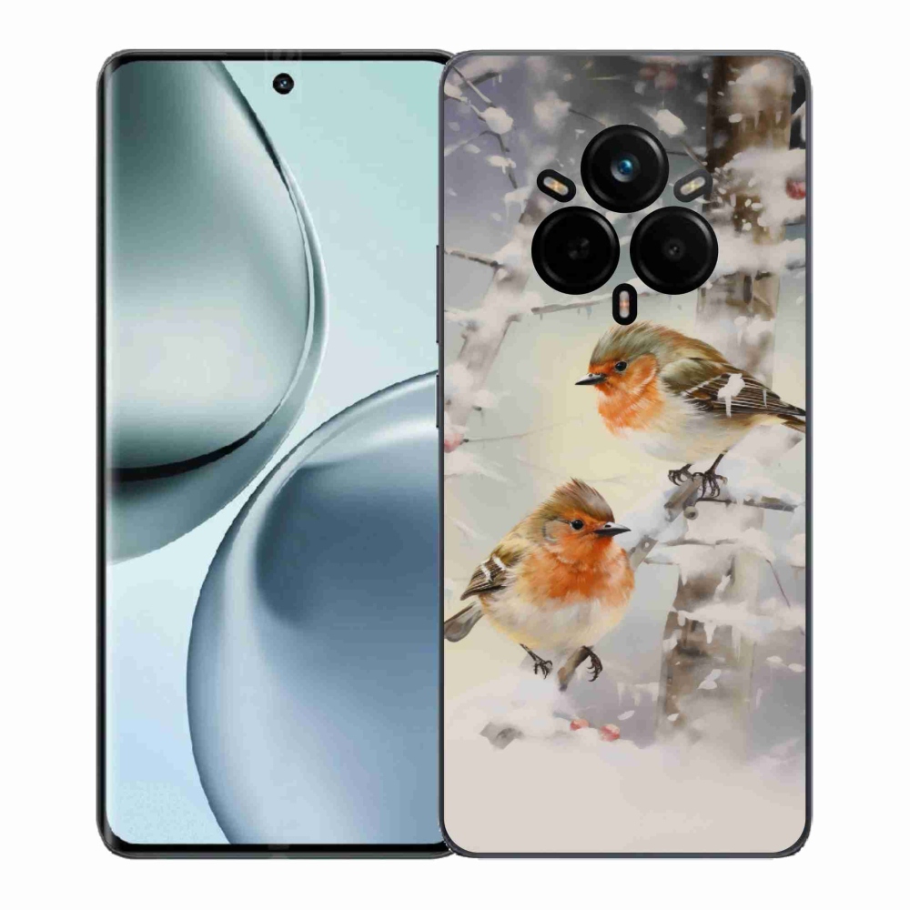 Gélový kryt mmCase na Realme 14 Pro+ 5G - vtáčiky v zime
