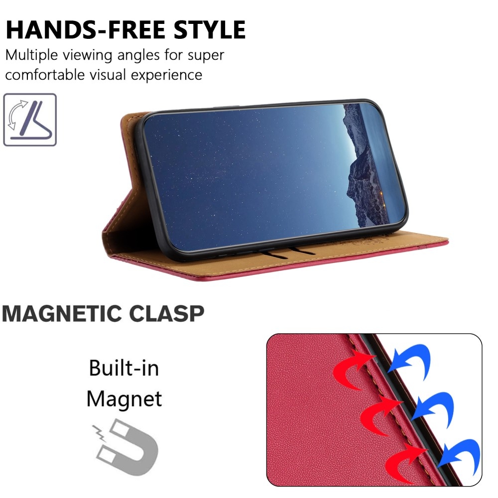 L-Shaped knižkové puzdro na Honor 400 Lite - červené