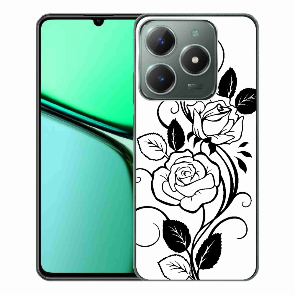 Gélový kryt mmCase na Realme C61 - čiernobiela ruža