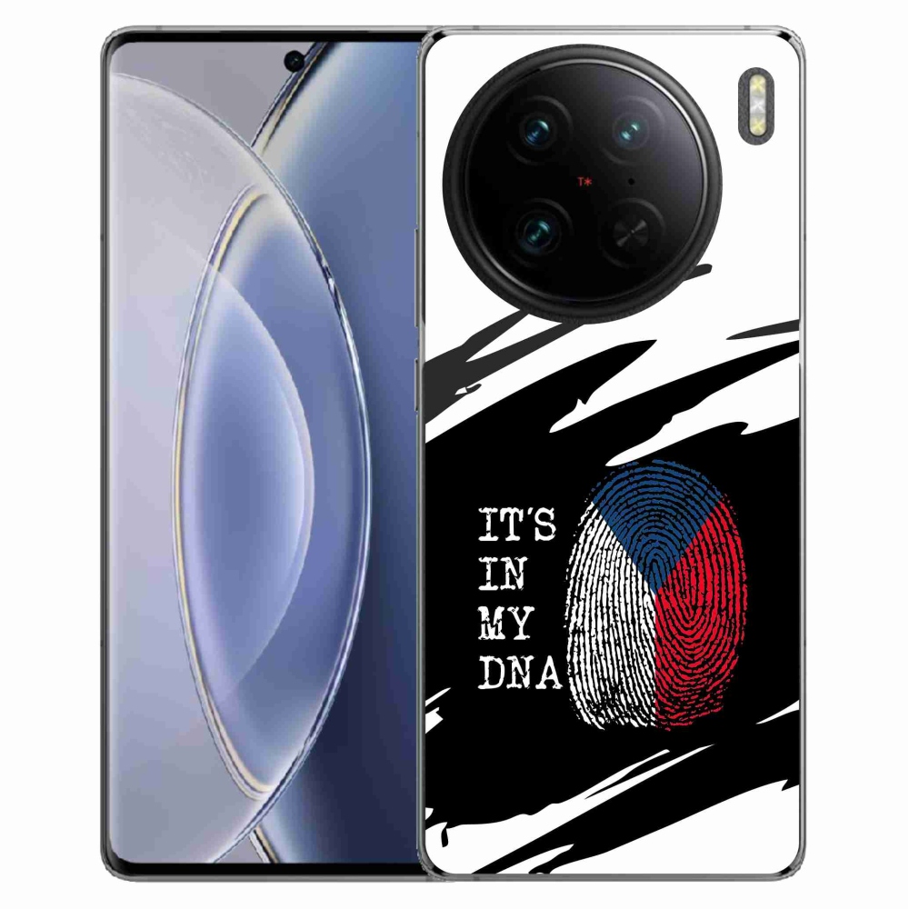 Gélový kryt mmCase na Vivo X90 Pro - vlajka odtlačok prsta čiernobiele pozadie