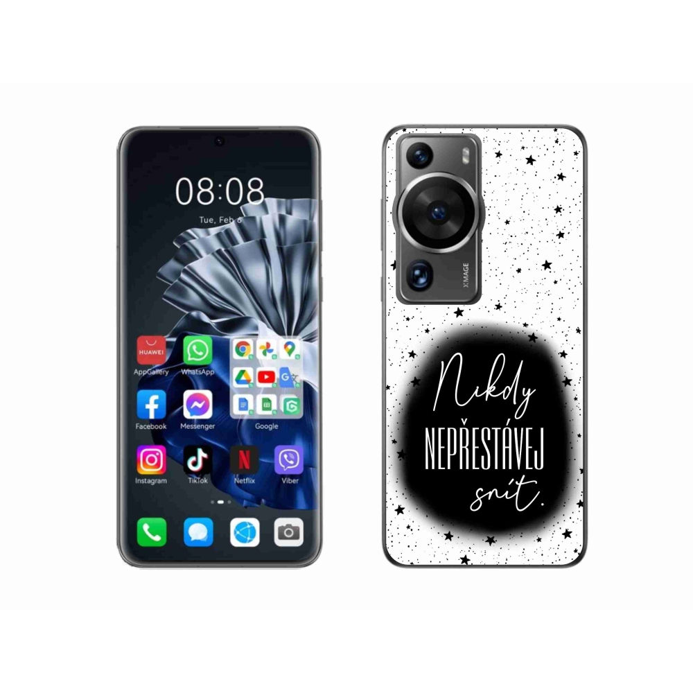 Gélový kryt mmCase na Huawei P60 Pro - citát 1 čiernobiele pozadie