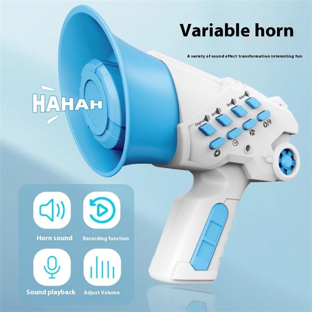 Zábavný menič hlasu pre deti s nahrávaním a efektmi – modrý