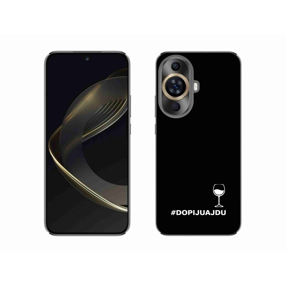 Gélový kryt mmCase na Huawei Nova 11 - vínny motív čierne pozadie