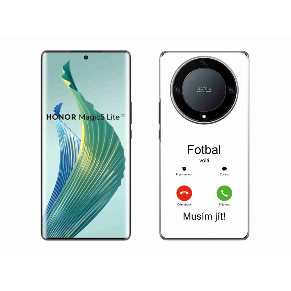 Gélový kryt mmCase na Honor Magic 5 Lite 5G - futbal volá biele pozadie