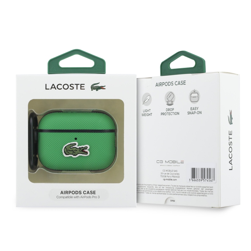 Lacoste Petit Pique Croc Logo Patch Puzdro pre AirPods Pro 3 Green