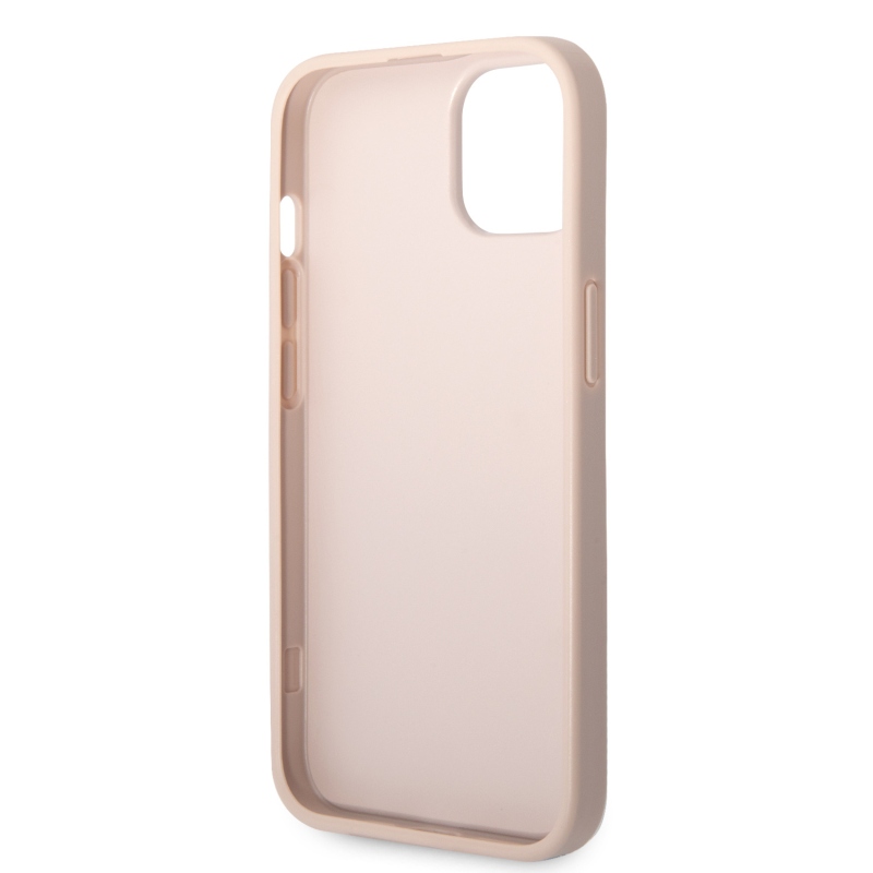 Guess PU 4G Metal Logo Zadný Kryt pre iPhone 15 Pink