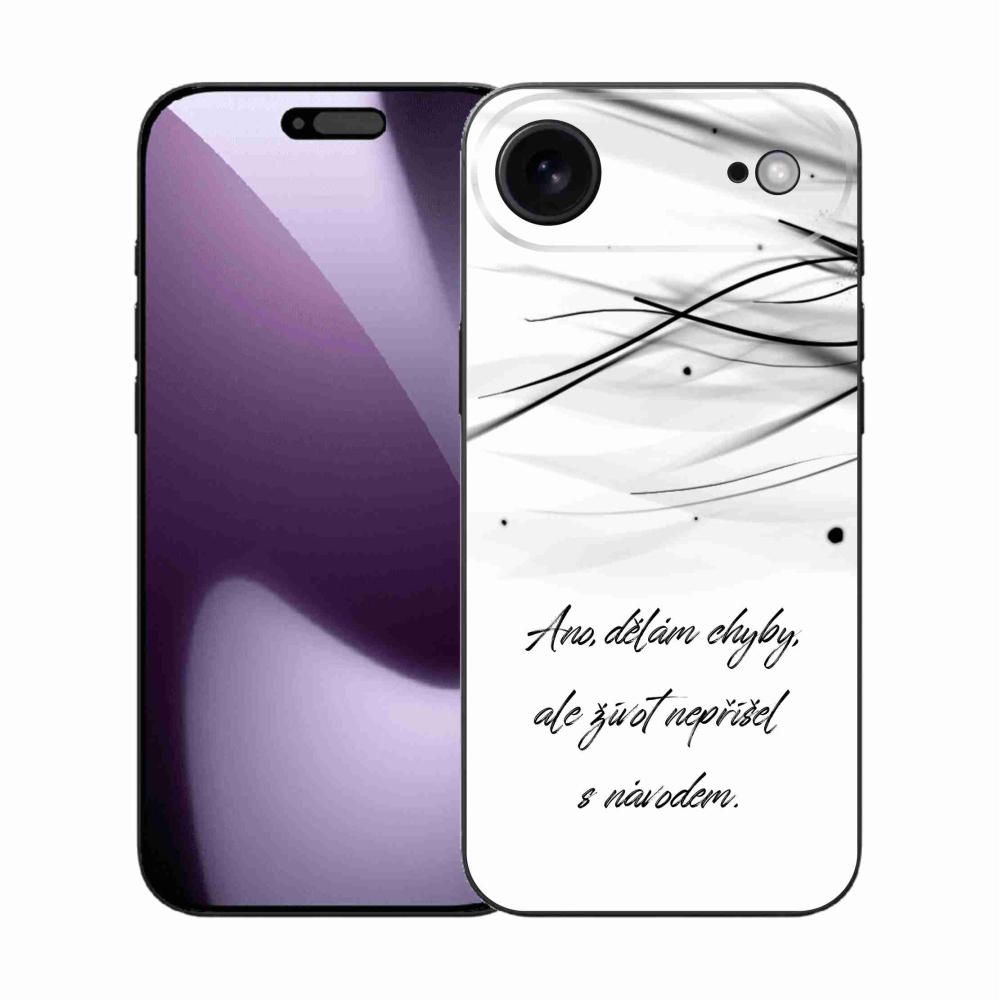 Gélový kryt mmCase na iPhone 17 Air - citát biele pozadie