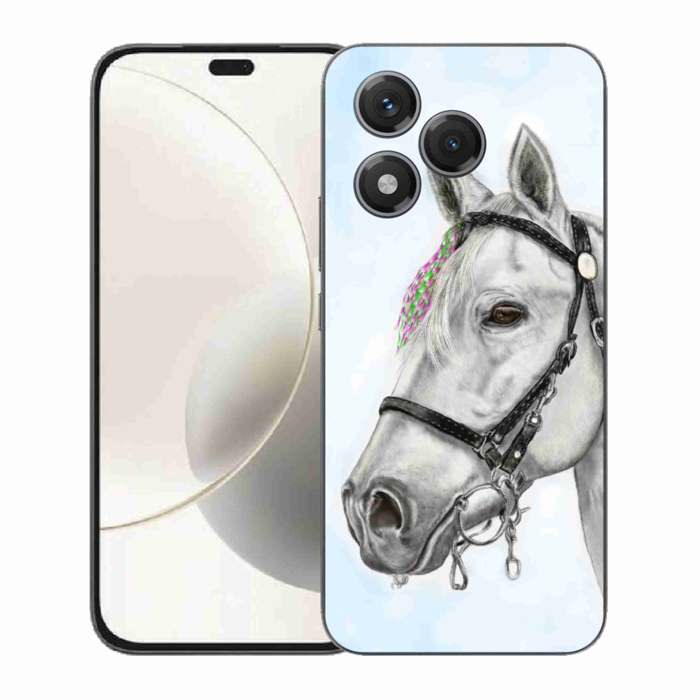 Gélový kryt mmCase na Honor 400 Lite - biely kôň 1