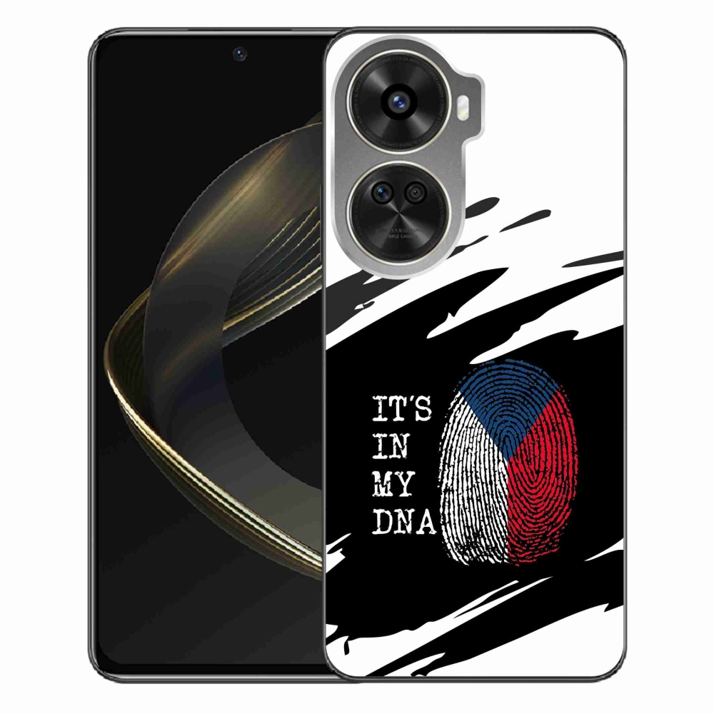 Gélový kryt mmCase na Huawei Nova 12 SE - vlajka odtlačok prsta čiernobiele pozadie