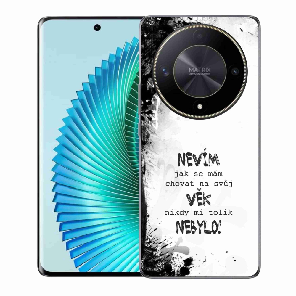 Gélový kryt mmCase na Honor Magic 6 Lite 5G - vtipný text 14 biele pozadie