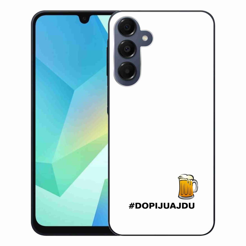 Gélový kryt mmCase na Samsung Galaxy A16 4G/5G - pivný motív 1 biele pozadie