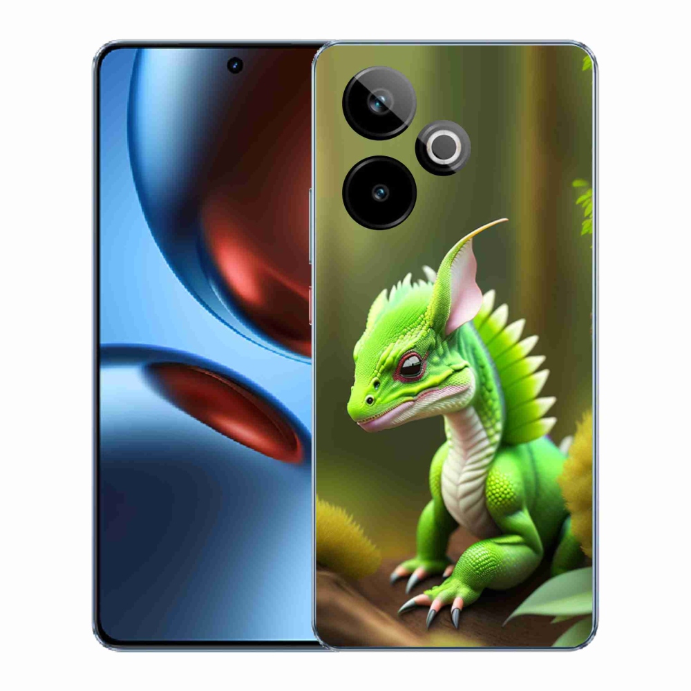 Gélový kryt mmCase na Realme GT 7 5G/GT 7T 5G - zelený dráčik