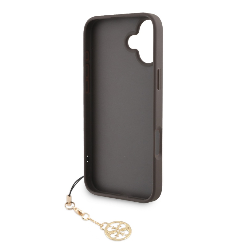 Guess 4G Charm Zadný Kryt pre iPhone 16 Plus Tone on Tone Brown