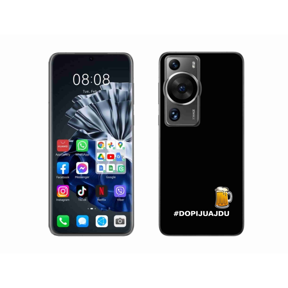 Gélový kryt mmCase na Huawei P60 Pro - pivný motív 1 čierne pozadie