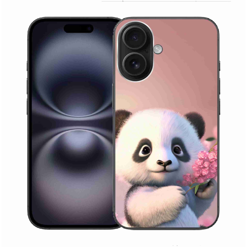 Gélový kryt mmCase na iPhone 16 - roztomilá panda