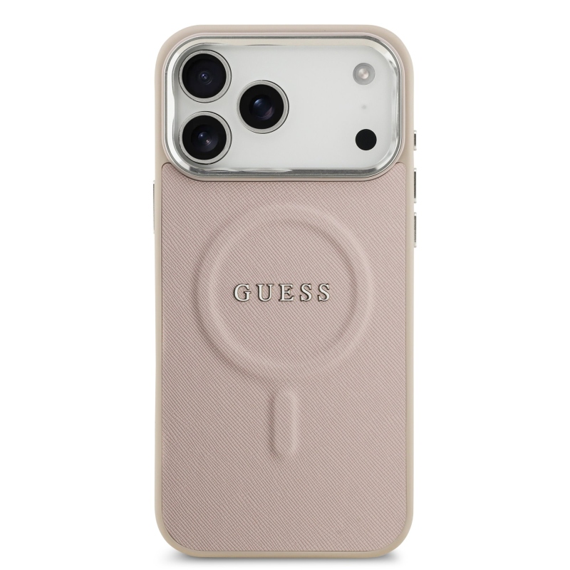 Guess PU Saffiano MagSafe zadný kryt pre iPhone 17 Pro Pink