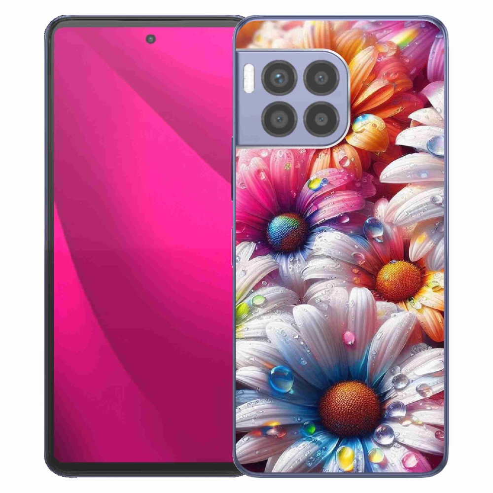 Gélový kryt mmCase na T-Mobile T Phone 2 Pro - farebné margaréty